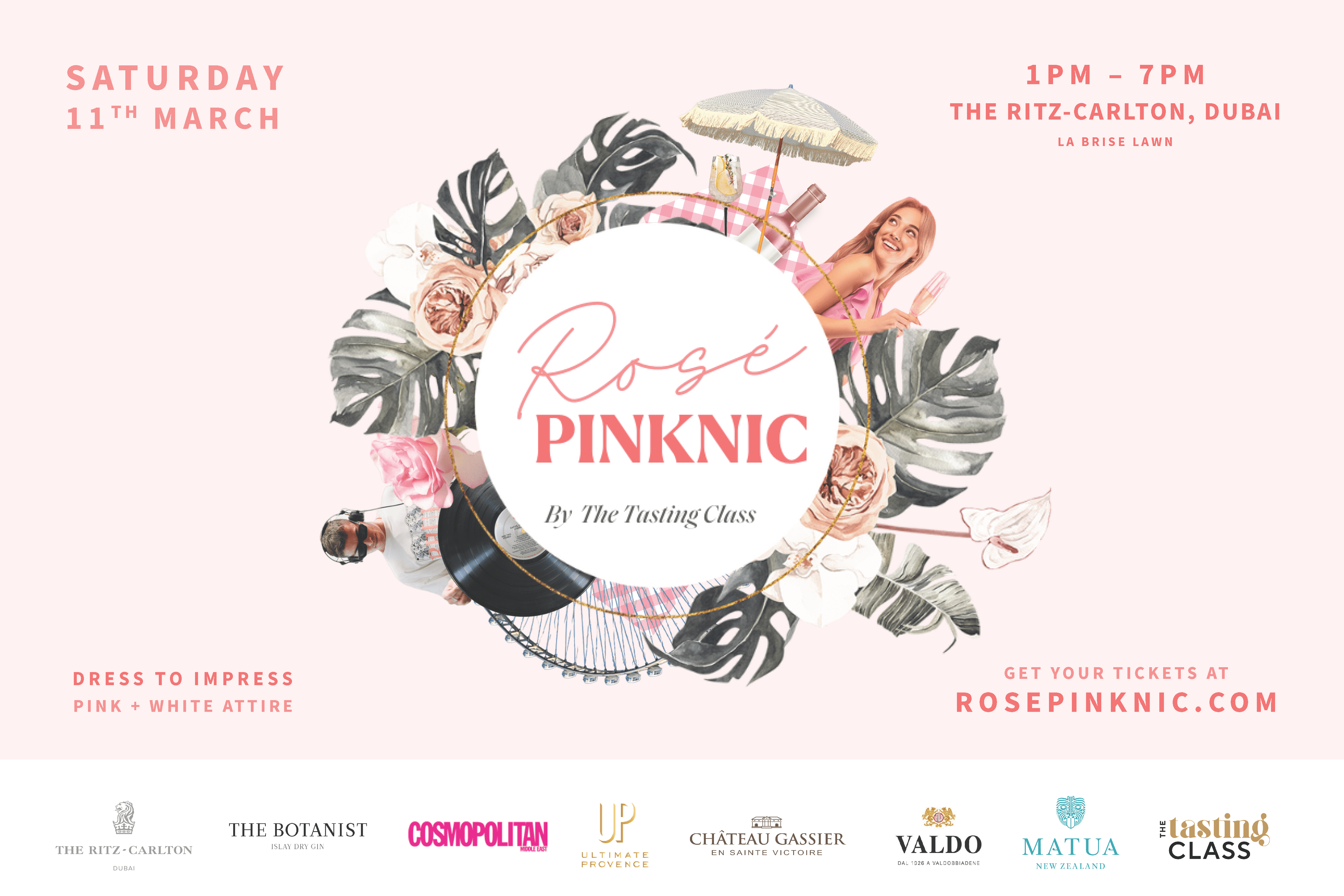 On March 11, The Tasting Class will bring the inaugural Rosé Pinknic to life - a celebration of all things Rosé including fine wines, champagnes, cocktails and the Rosé Lifestyle.